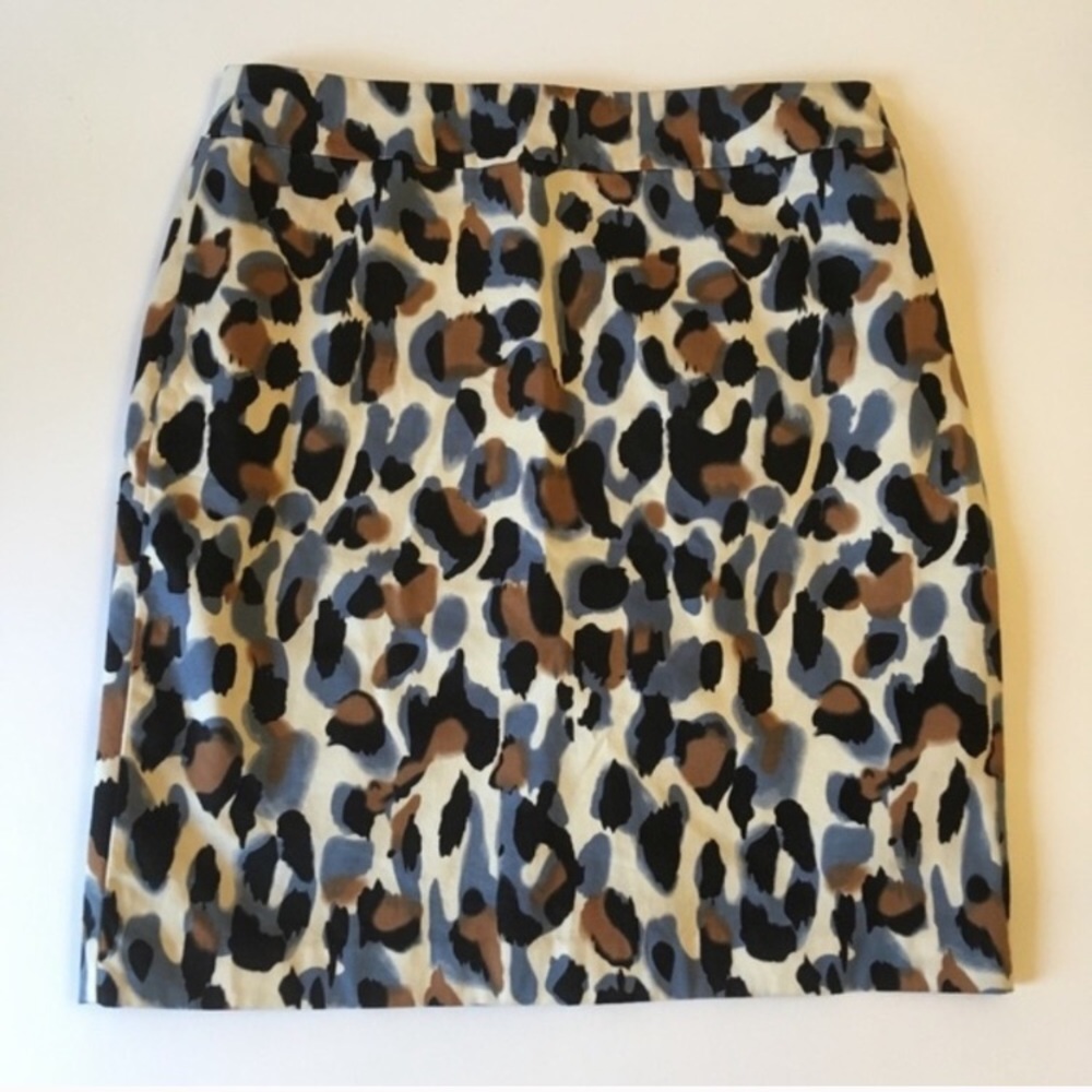 Blue and Cognac Leopard Skirt Bertinelli